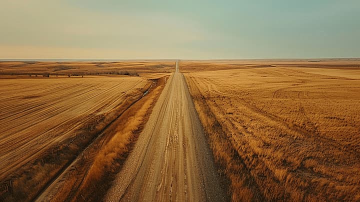 Farmland for sale in RM of Beaver River, Saskatchewan — aerial view of agricultural land